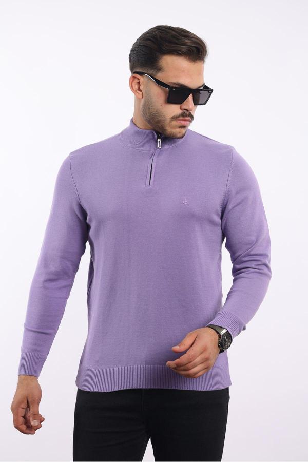 Rugatchi %100 Pamuk Tüylenme Yapmayan Yarım Fermuarlı Triko - Image 1