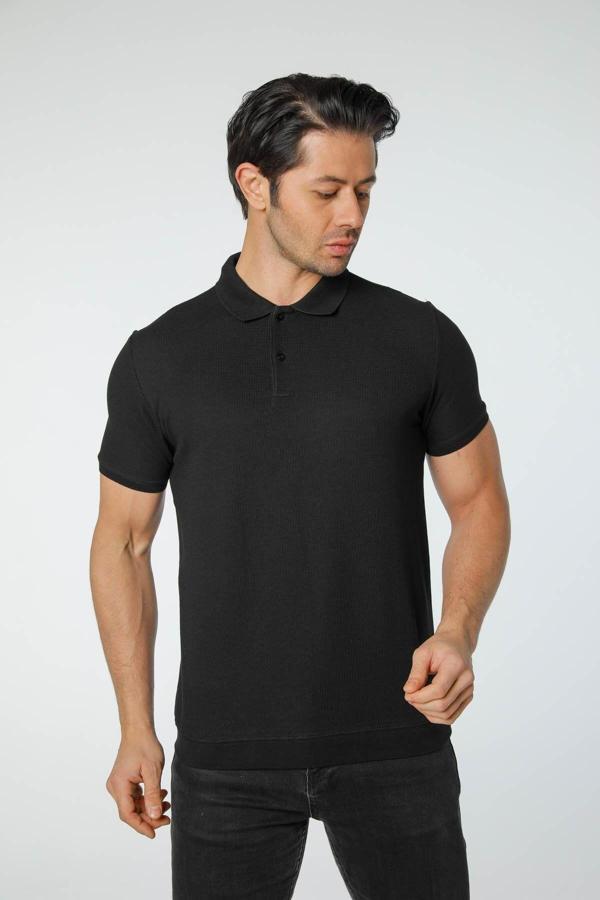 Rugatchi Waffle Dokulu Polo Yaka T-Shirt - Image 1