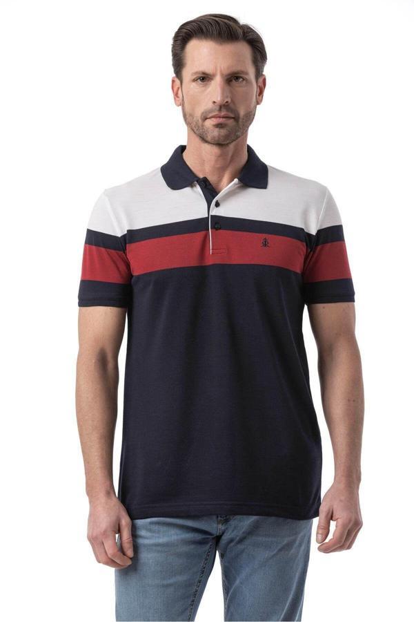 Rugatchi Yatay Parçalı Polo T-Shirt - Image 1