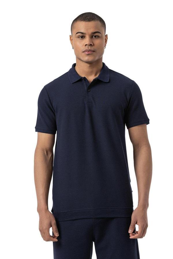 Rugatchi Büyük Beden Waffle Polo T-Shirt - Image 1