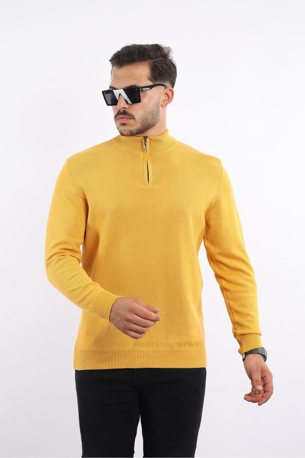 Rugatchi %100 Pamuk Tüylenme Yapmayan Yarım Fermuarlı Triko - Image 1