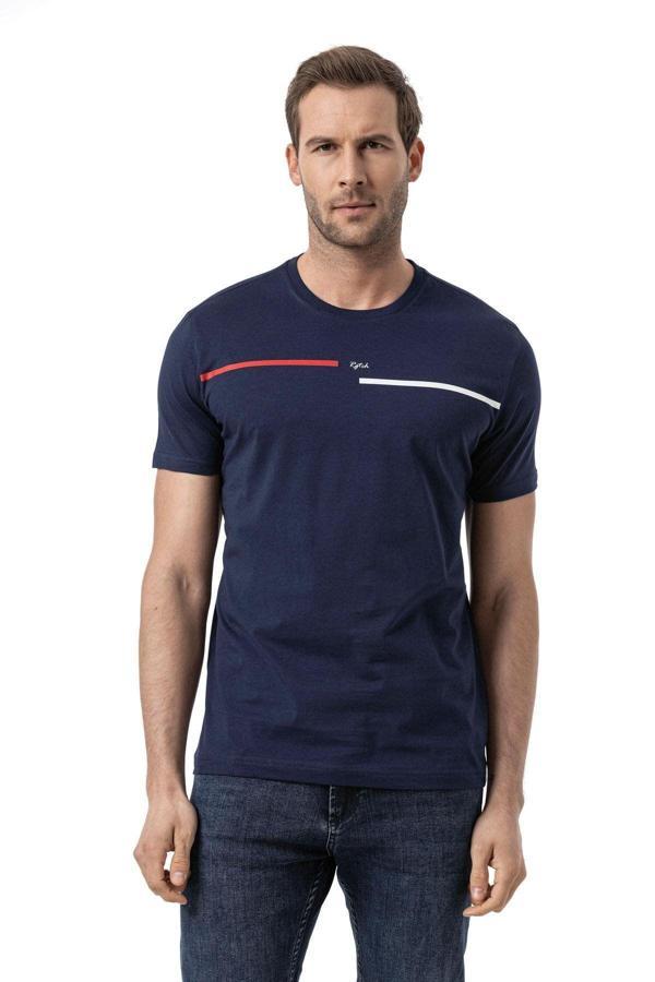 Rugatchi Baskılı Bisiklet Yaka T-Shirt - Image 1