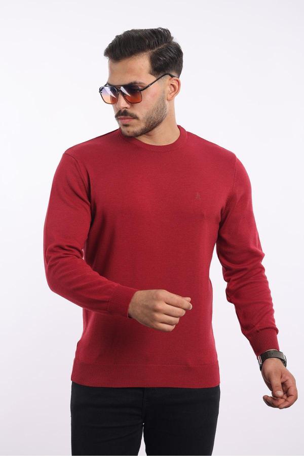 Rugatchi %100 Pamuk Bisiklet Yaka Standart Fit Triko Kazak - Image 1