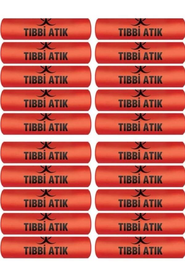 Astera Tıbbi Atık Poşeti Orta Boy 55X60 Cm 300 Gr 10 Lu Rulo X 20 Paket = 200 Adet (Kırmızı-Siyah Baskılı) - Image 1