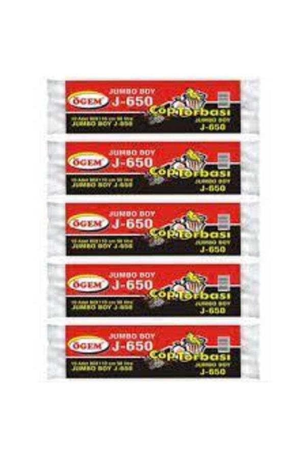 Ögem End.Çöp Poşeti Jumbo Boy 80X110Cm 10 Adet 650Gr Siyah X 5 Paket - Image 1