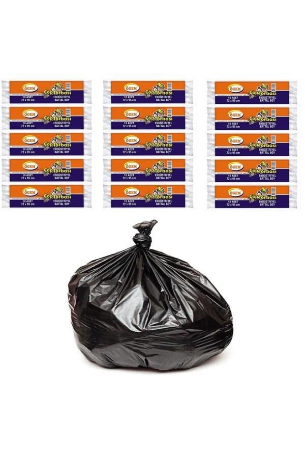 Ögem Endüstriyel Battal Boy Çöp Poşeti 72X95 Cm 70 Lt 10'Lu Rulo 15 Paket - Image 1