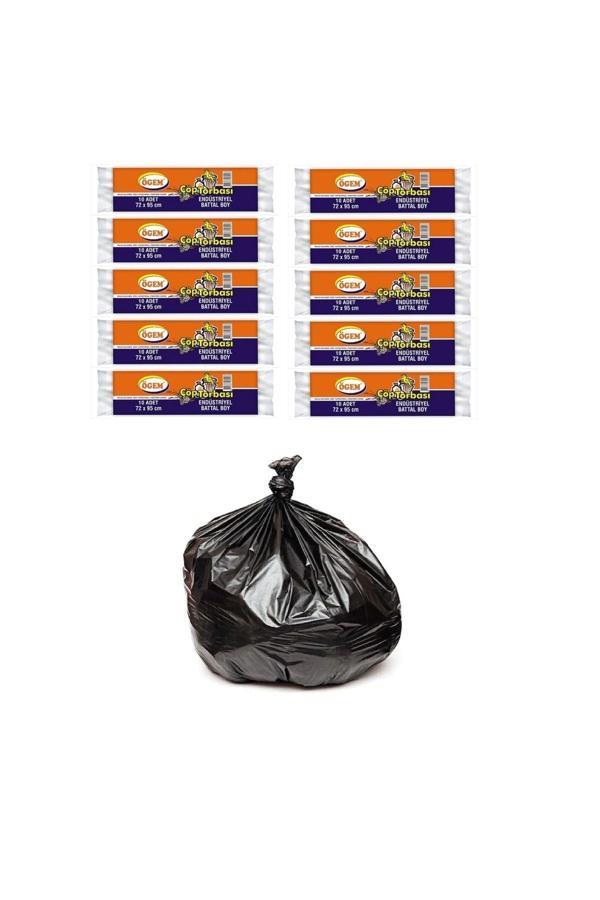 Ögem Endüstriyel Çöp Poşeti Battal Boy 72X95 Cm 10 Adet 400 Gr X 10 Paket - Image 1
