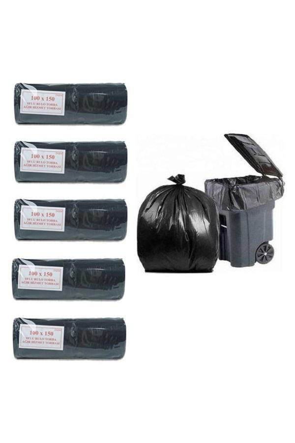 Ögem Hantal Boy Ağır Hizmet Çöp Torbası 100X150 Cm 10'Lu Rulo 5 Paket - Image 1