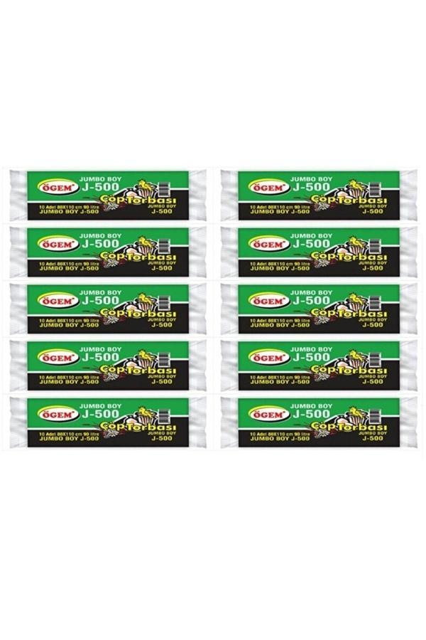 Ögem J-500 Jumbo Boy Çöp Poşeti 80X110 Cm 90 Lt 10'Lu Rulo 10 Paket - Image 1