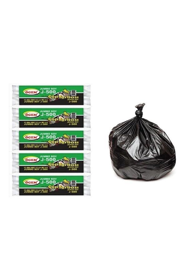 Ögem J-500 Jumbo Boy Çöp Poşeti 80X110 Cm 90 Lt 10'Lu Rulo 5 Paket - Image 1
