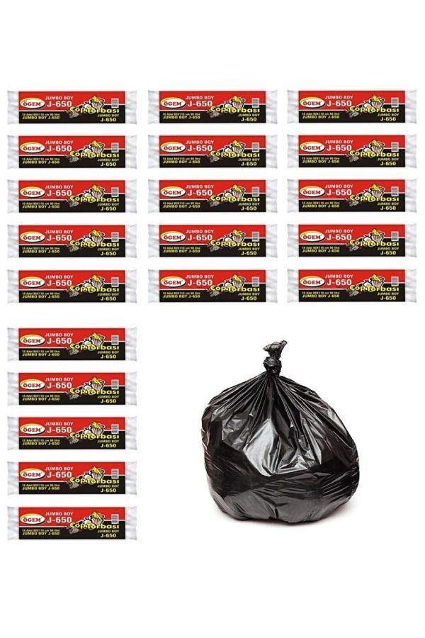 Ögem J-650 Jumbo Boy Çöp Poşeti 80X110 Cm 90 Lt 10'Lu Rulo 20 Paket - Image 1