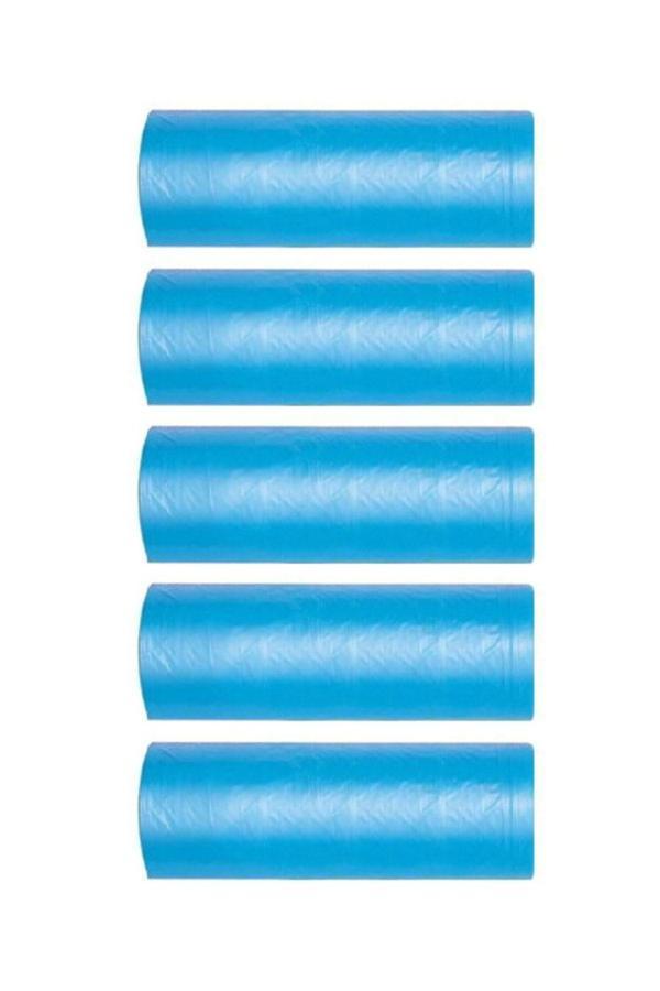Eymarmarket Mavi Orta Boy Çöp Poşeti 55*60 Cm 20 Li Rulo 5 Paket (100 Adet) - Image 1