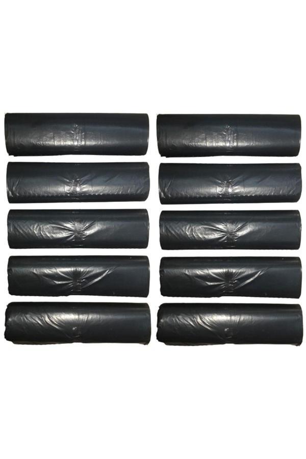 Eymarmarket Siyah Battal Boy Çöp Poşeti 75*90 Cm 10 Lu Rulo 10 Paket (100 Adet) - Image 1