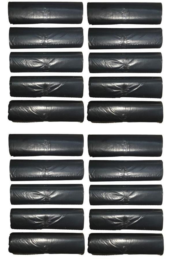Eymarmarket Siyah Battal Boy Çöp Poşeti 75X90 Cm 10 Lu Rulo 20 Paket (200 Adet) - Image 1