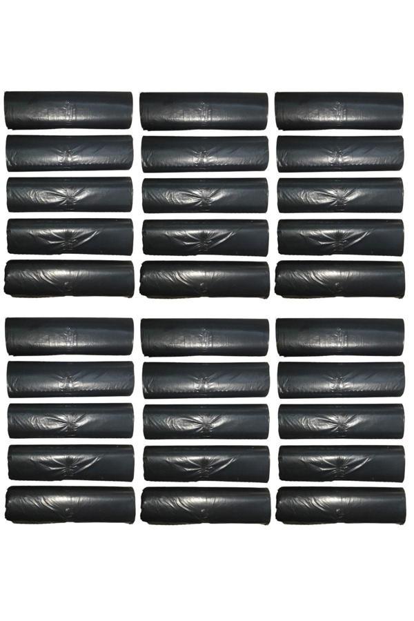 Eymarmarket Siyah Battal Boy Çöp Poşeti 75X90 Cm 10 Lu Rulo 30 Paket 300 Adet - Image 1