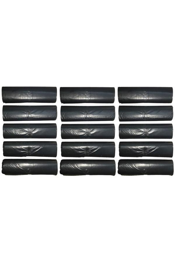 Eymarmarket Siyah Ekstra Kalın J250 Jumbo Boy Çöp Poşeti 80*110 Cm 10 Lu Rulo 15 Paket (150 Adet) - Image 1