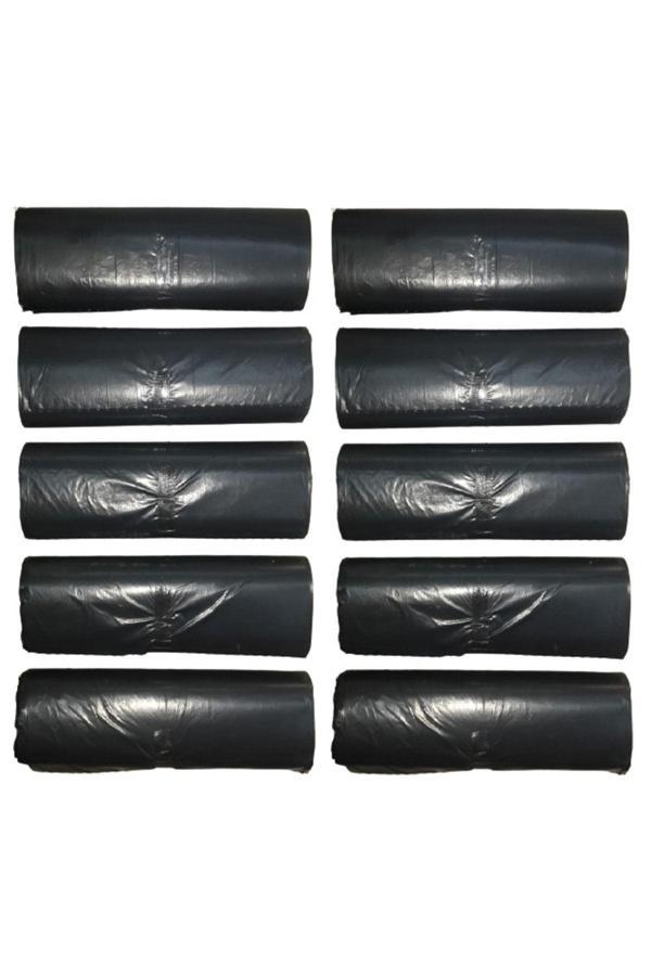 Eymarmarket Siyah Orta Boy Çöp Poşeti 55*60 Cm 20 Li Rulo 10 Paket 200 Adet - Image 1