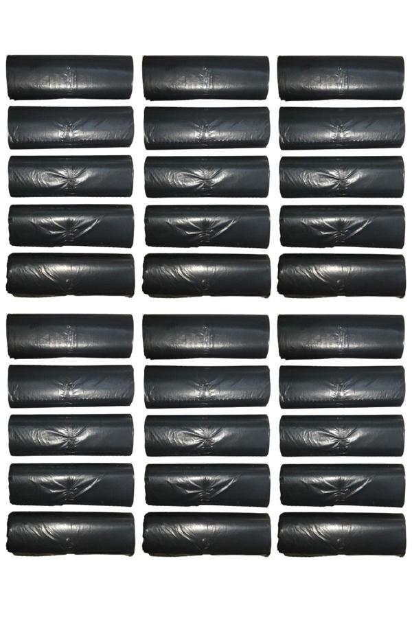Eymarmarket Siyah Orta Boy Çöp Poşeti 55*60 Cm 20 Li Rulo 30 Paket (600 Adet) - Image 1