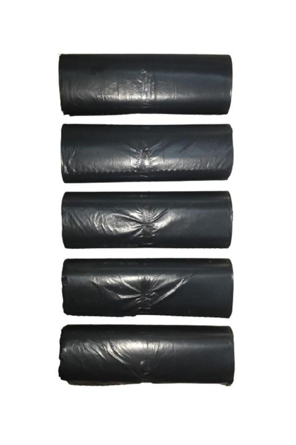 Eymarmarket Siyah Orta Boy Çöp Poşeti 55*60 Cm 20 Li Rulo 5 Paket (100 Adet) - Image 1