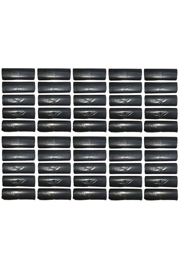 Eymarmarket Siyah Orta Boy Çöp Poşeti 55X60Cm 20Li Rulo 50 Paket 1000 Adet - Image 1