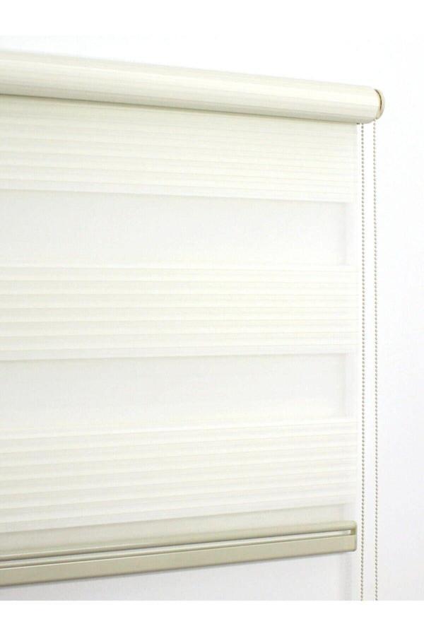 Geniş Pilise Krem Zebra Perde 130x260 - Image 1