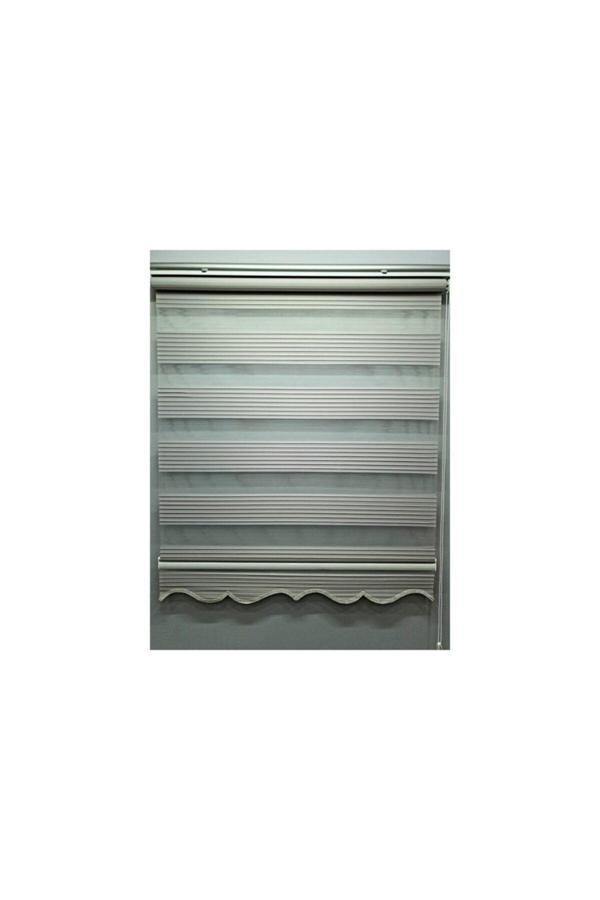 Geniş Pilise Gri Zebra Perde - Image 1