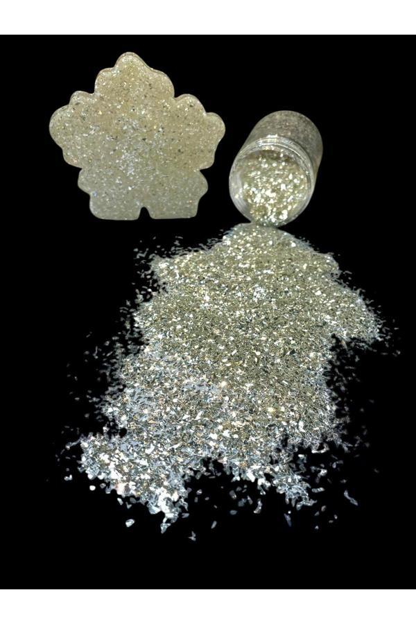 Stonechem 50 Gr Epoksi Süsleme Simleri Gümüş Yüksek Mikron Parlak - Image 1