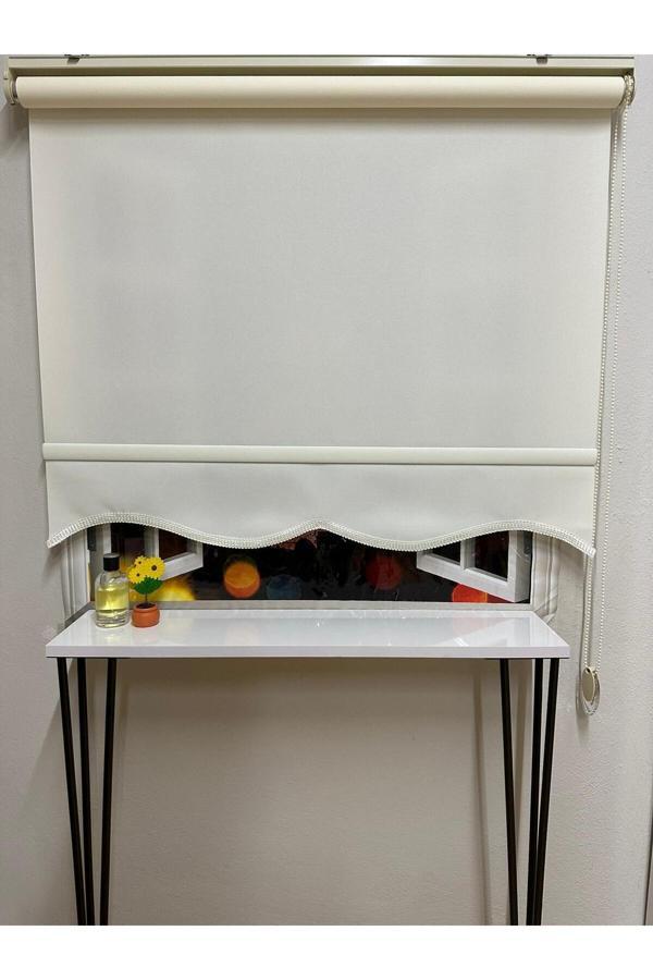Mat Ekru Dilimli Stor Perde - Image 1