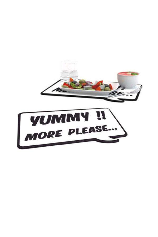 Probest Eğlenceli Yummy Konuşma Balonu Ahşap Tepsi, Amerikan Servis - Image 1
