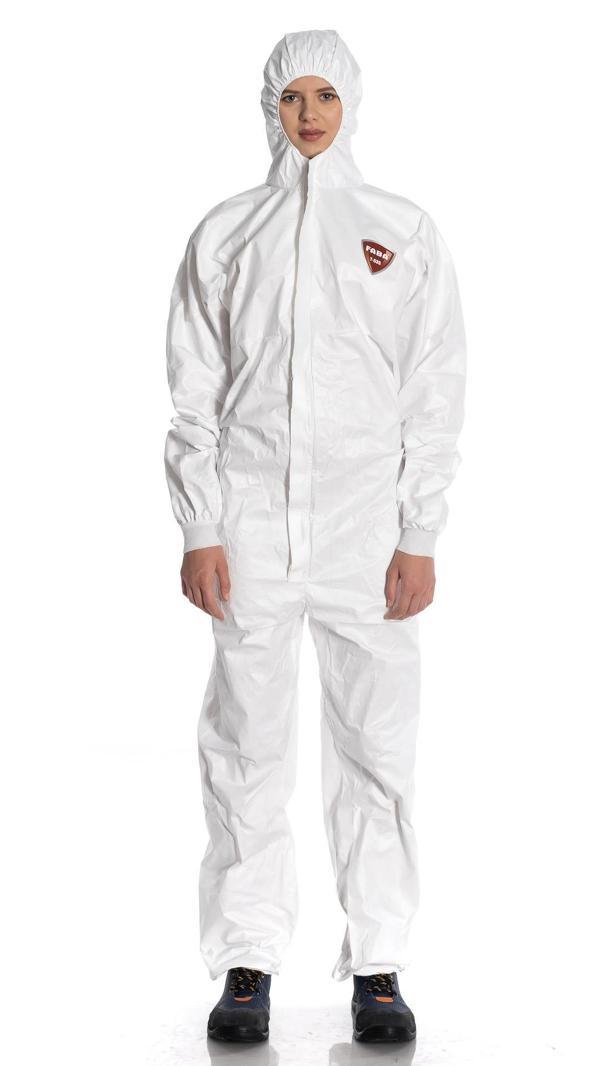 Faba T-535-Beyaz - XL Lamineli Tulum - Image 1