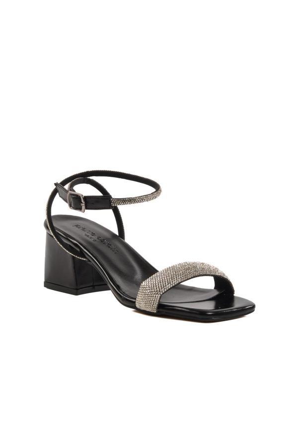 Pierre Cardin PC-54670 Z Siyah Kadın Taşlı Abiye Sandalet - Image 1