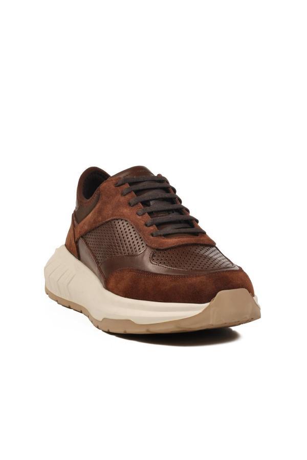 Ayakmod Premium 5394 M Kahve Hakiki Deri Erkek Sneaker - Image 1