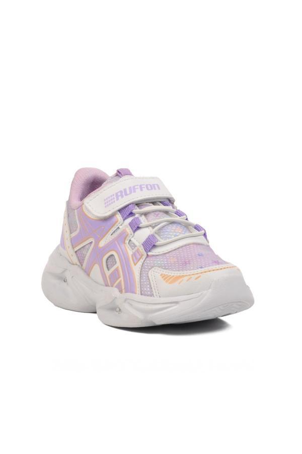Beyaz-Lila Çocuk Spor Ayakkabı Ruffon 2351 P  - Image 1