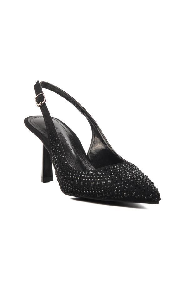 Ayakmod 575008 Z Siyah  Taşlı İnce Topuk Kadın Topuklu Ayakkabı - Image 1