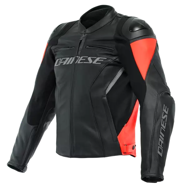 DAINESE/RACING 4 LEATHER BLACK/FLUO-RED DERİ MONT - Image 1