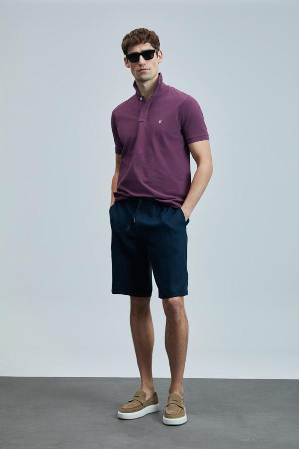 Lufian Erkek Laon Smart Polo T-Shirt 111040206 Bordo - Image 1