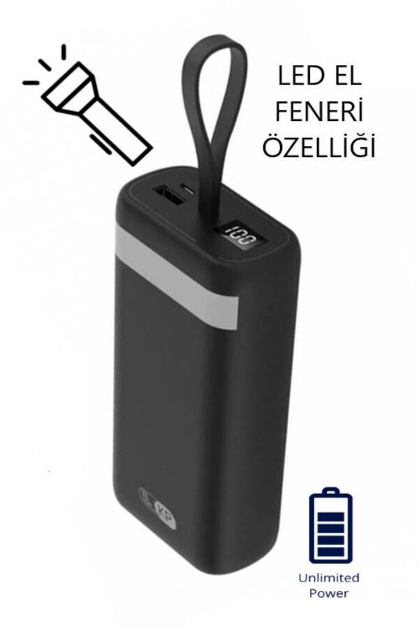 30,000 mAh Powerbank LED Fener Özellikli Kablolu Taşınabilir Şarj Cihazı - Image 1