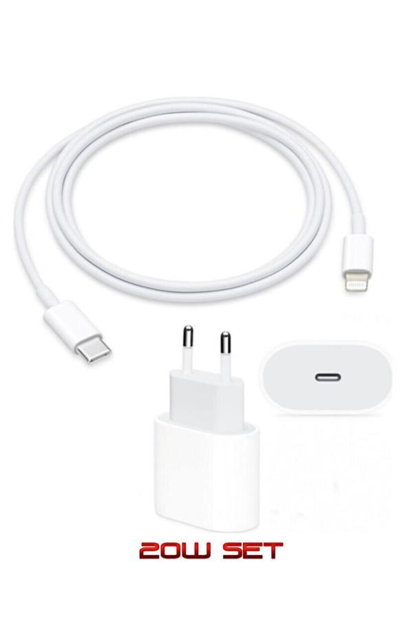 Iphone Şarj Seti 11-12-13-14 Pro Max Uyumlu Hızlı Şarj Aleti 20w Güç Adaptörü ve Kablo - Image 1