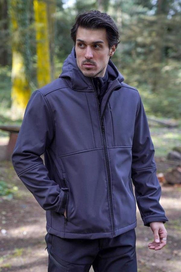 Fiyort FY 350 Flam2 Softshell Mont Su ve Rüzgar Geçirmez Outdoor Günlük Erkek Kapüşonlu Mont - Image 1