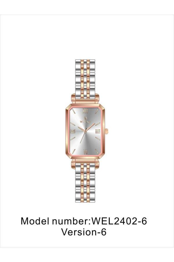 Welar Wel2402-6 Kadın Kol Saati Gümüş Kadran Rose Gümüş Renk Paslanmaz Çelik Kordon - Image 1