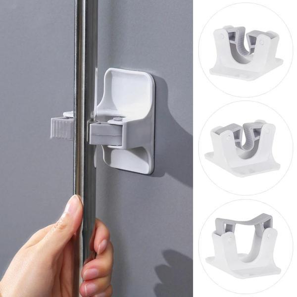 2 Adet Güçlü Yapışkanlı Mop - Paspas - Fırça Sap Tutucu Banyo Düzenleyici Askı - Image 1