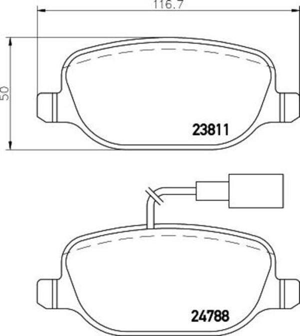 Trw Gdb1851 Fren Balatası Arka Gıulıetta 10- 116,6 Mm-49,8 Mm-17,8 Mm  - Image 1