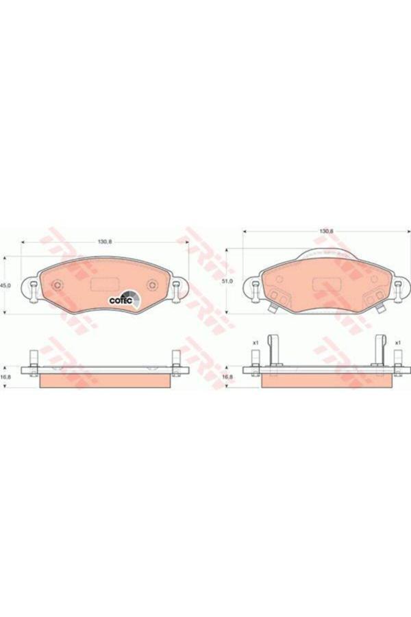 Trw Toyota Yaris 2002-2005 1,0-1,3-1,4-1,5 Ön Balata Marka - Image 1