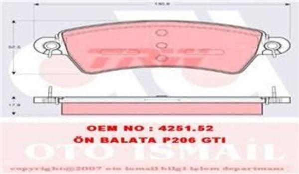 Trw Gdb1385 Fren Balatası Ön 206 98- 2.0 Hdı 2.0 S16 306 93- / Xsara 97-  - Image 1