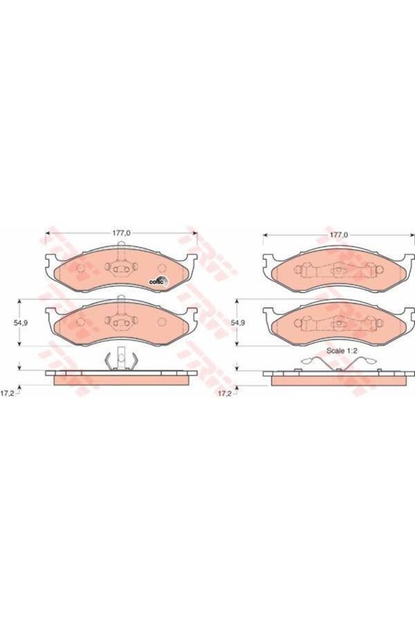 Trw Gdb1153 Fren Balatası Ön Carnival 99-01 / Cherokee 84-01 Wrangler 91-08 Uyumlu - Image 1