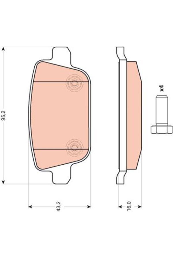 Trw Gdb1709 Fren Balatası Arka S-Max 06- Mondeo Iv 07- Kuga 08- Galaxy Iıı 06- S80 Iı 06- V70 06- - Image 1