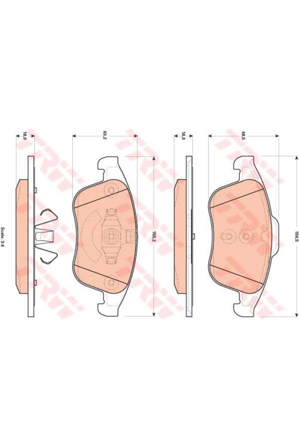 Trw Gdb1896 Fren Balatası Ön Clıo Iv 13- 1.6 Rs Megane Iıı 08- Laguna Iıı 07- Scenic Iıı 08- - Image 1