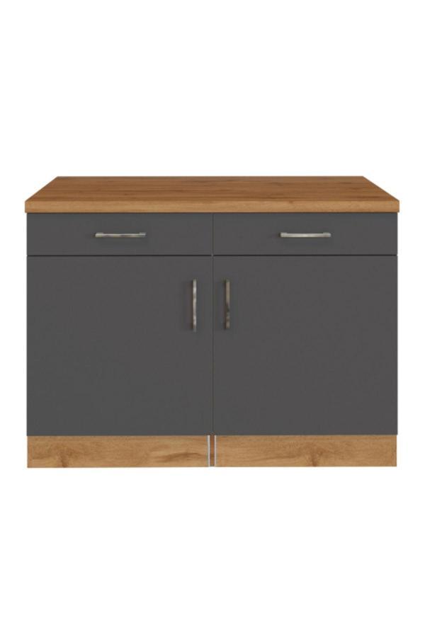 T Designo 2 Çekmeceli 2 Kapaklı Alt Modül -90 Cm - Çok Amaçlı Dolap -Tezgah Dahil - Image 1