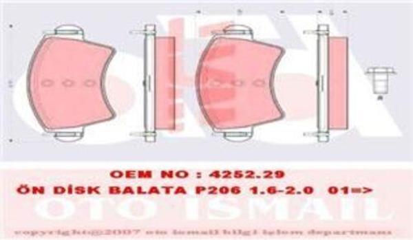 Trw Gdb1501 Fren Balatası Ön 206 Cc 98-00  - Image 1