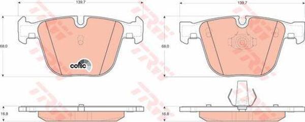 Trw Gdb1502 Fren Balatası Arka Bmw 5 E60 E61 Bmw 6 E63 E64 Bmw 7 E65 E66 M5 E60 E61 Bmw X5 E70 Bmw X5 F15 Bmw X6 E71  - Image 1